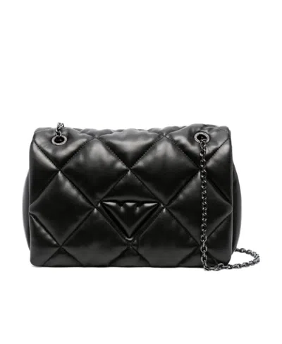 Emporio Armani Logo-charm Quilted Shoulder Bag In Black