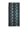 Emporio Armani Logo Checkered Scarf In Black