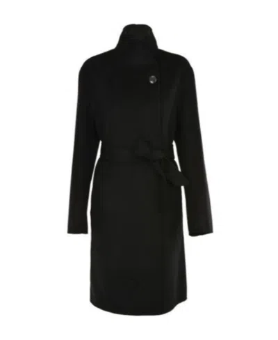 Emporio Armani Logo Coat In Black