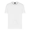 Emporio Armani Official Store Asv Lyocell-blend Jersey T-shirt With Logo On Collar In White