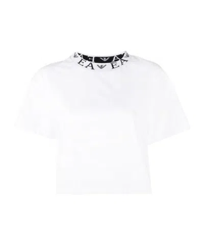 Emporio Armani Logo-collar T-shirt In White