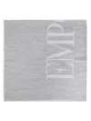 Emporio Armani Logo Cotton Blend Scarf In Grey