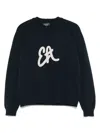 Emporio Armani Logo Cotton Blend Sweatshirt In Black