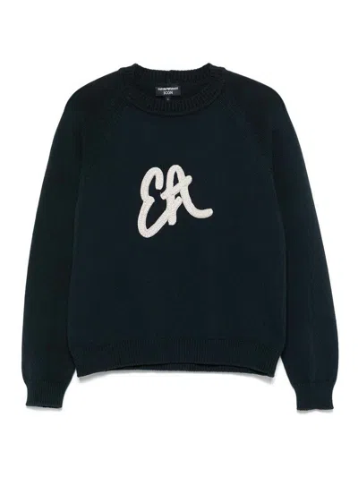 EMPORIO ARMANI LOGO COTTON BLEND SWEATSHIRT