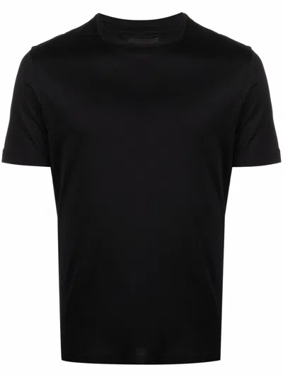 Emporio Armani Logo Cotton Blend T-shirt In Black