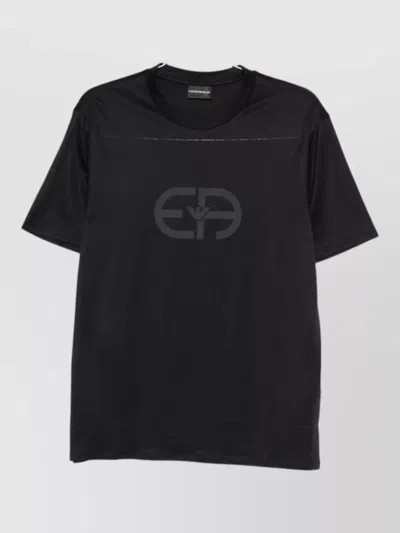 Emporio Armani Logo Cotton T-shirt In Black