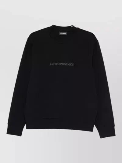 Emporio Armani Logo Cotton Crew Neck Sweatshirt In Multi