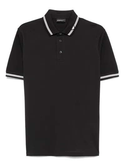 Emporio Armani Logo Cotton Polo Shirt In Animal Print