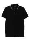 Emporio Armani Logo Cotton Polo Shirt In Black