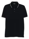 Emporio Armani Logo Cotton Polo Shirt In Black