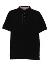 Emporio Armani Logo Cotton Polo Shirt In Black
