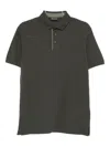 Emporio Armani Logo Cotton Polo Shirt In Gray