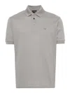 Emporio Armani Logo Cotton Polo Shirt In Grey