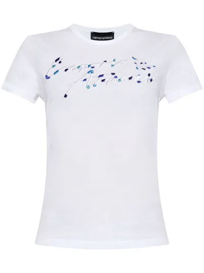 Emporio Armani Logo Cotton Shirt In White