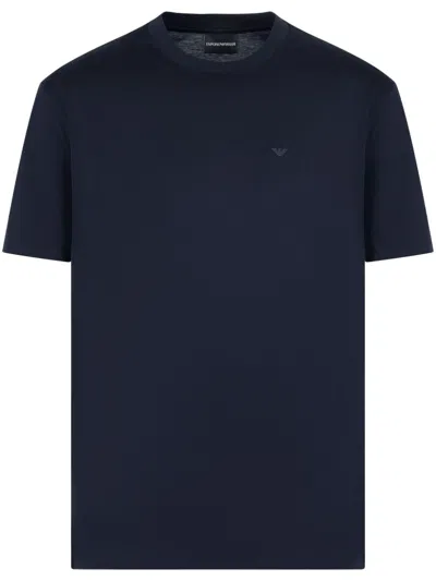 Emporio Armani Classic Cotton T Shirt With Logo In Iconico 0920