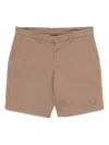 Emporio Armani Comfortable Cotton-blend Shorts In Brown