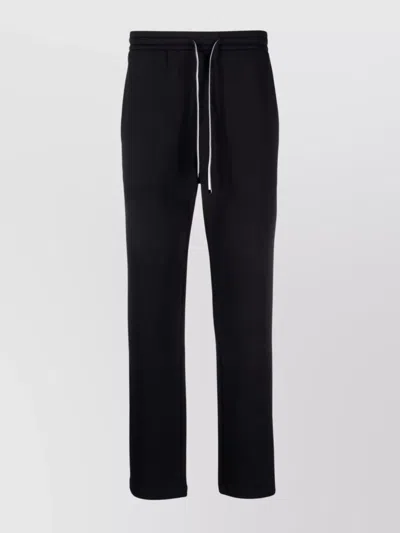 Emporio Armani Logo Cotton Sweatpants With Pockets In Blue