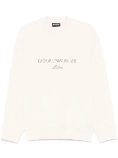 Emporio Armani Logo Cotton Sweatshirt In Multi