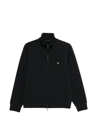 Emporio Armani Logo Cotton Sweatshirt In Black