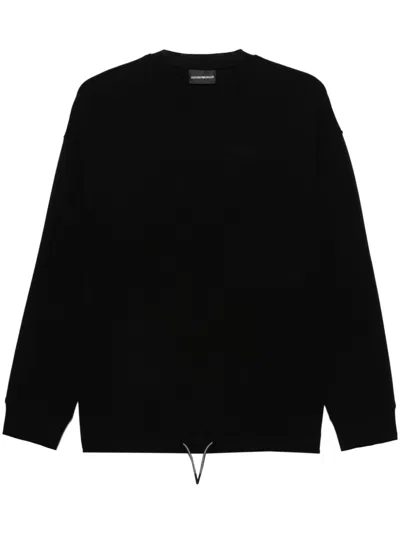 Emporio Armani Logo-embroidered Sweatshirt In Black
