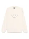 Emporio Armani Logo Cotton Sweatshirt In Beige