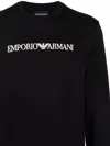 Emporio Armani Logo-print Crew-neck Sweatshirt In Black