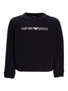 Emporio Armani French Terrycloth Logo Sweatshirt In Blue