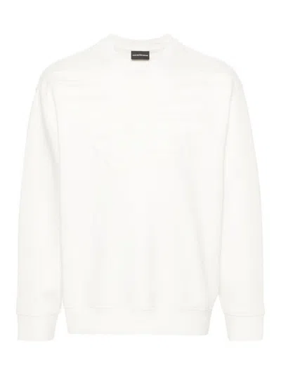 Emporio Armani Logo Cotton Sweatshirt In White