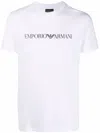 Emporio Armani White And Black Crewneck T-shirt With Writing In White