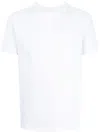 Emporio Armani White Logo Embroidery T-shirt In White