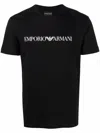 Emporio Armani Logo Cotton T-shirt In Black