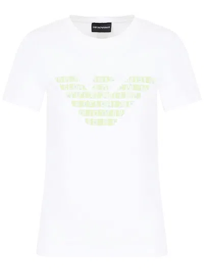 Emporio Armani Logo Cotton T Shirt In White