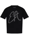 Emporio Armani Cotton-jersey T-shirt With Oversized Lurex Logo In Black