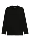 Emporio Armani Classic Crew Neck Sweatshirt With Logo Embroidery In Black