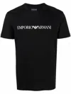 Emporio Armani Logo Cotton T-shirt In Black