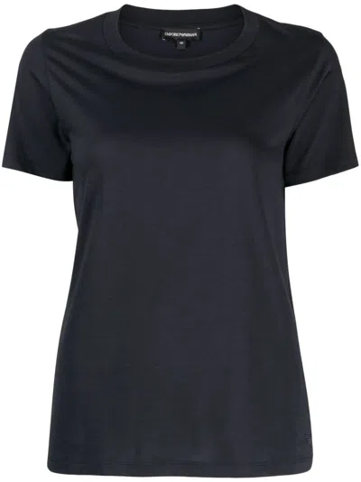 Emporio Armani Logo Cotton T-shirt In Black