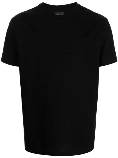 Emporio Armani Logo Cotton T-shirt In Black