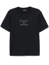 Emporio Armani Logo Cotton T-shirt In Blue