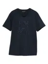 Emporio Armani Logo Cotton T-shirt In Blue