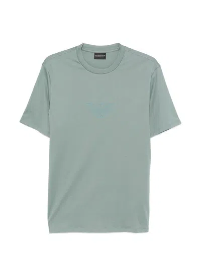 Emporio Armani Logo Cotton T-shirt In Green