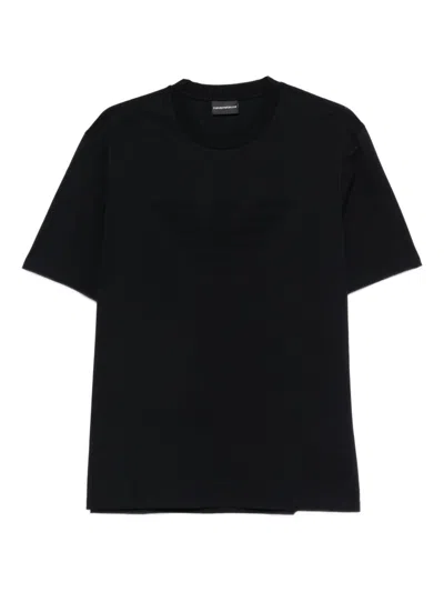 Emporio Armani Logo Cotton T-shirt In Black