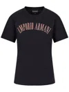 Emporio Armani Official Store Asv Organic Jersey T-shirt With Glitter Logo In Blue