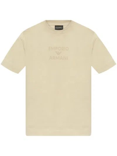 Emporio Armani Men's Logo Cotton T-shirt In Neutral