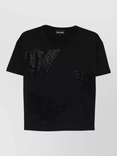 Emporio Armani Logo Cotton T Shirt Short Sleeves In Multi