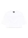 Emporio Armani Logo Cropped Cotton T-shirt With Crew Neck In White