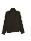 Emporio Armani Olive Logo Cotton Zipped Sweatshirt In Green