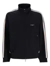 Emporio Armani Logo Cotton Zipped Sweatshirt In Black