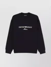 Emporio Armani Embroidered-logo Sweatshirt In Black