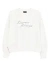 Emporio Armani Logo Crewneck Sweatshirt With Ribbed Cuffs In White