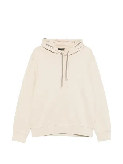 Emporio Armani Logo-deail Cotton Hoodie In Neutral